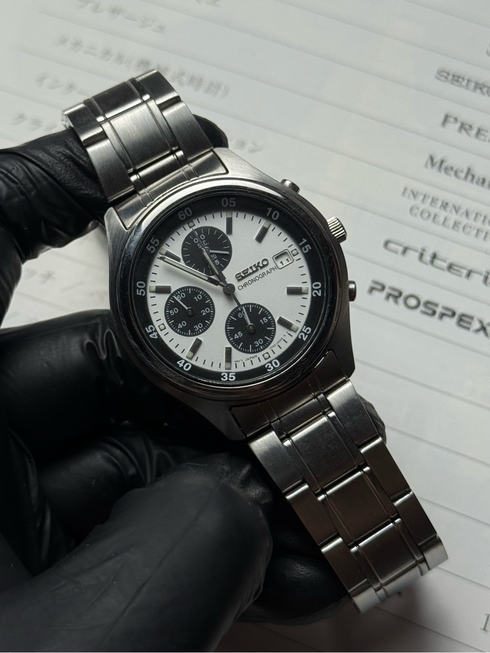 Y2K Seiko Chronograph Panda 7T92-0CC0 Men’s Watch